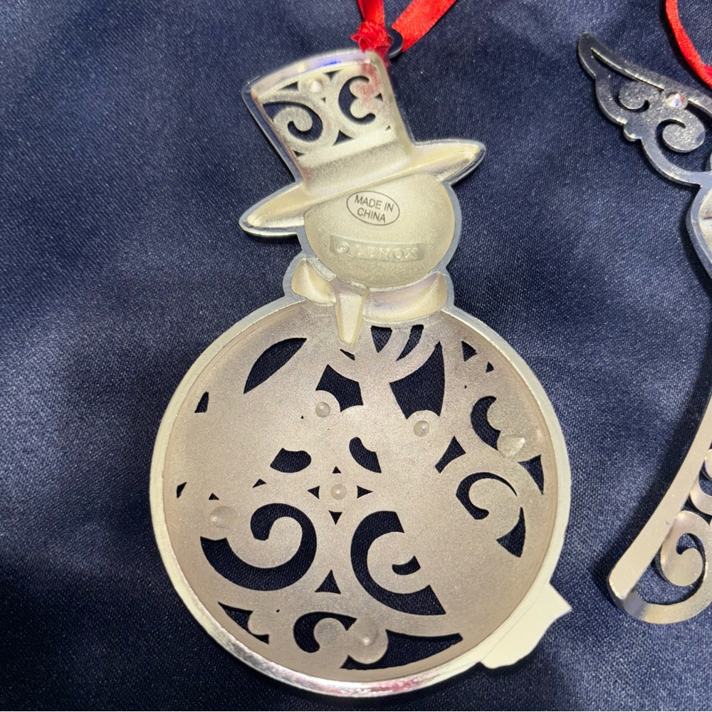 Lenox Sparkle and Scroll Multi-Crystal Silver-plated Ornaments Lot Of 5 - Picture 6 of 9